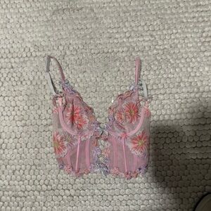 For Love And Lemons Pink Lace Bralette